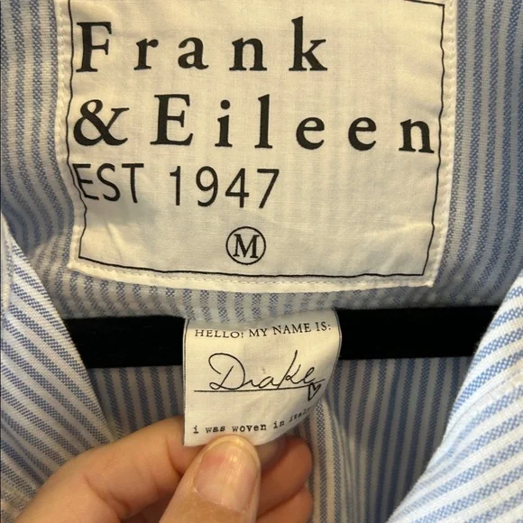 Frank + Eileen Drake Stripe Shirt Dress Blue White - Picture 5 of 13